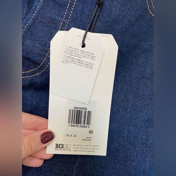 70s Style Levi’s Ribcage Boot Cut & Flare Dark Navy Pants - Picture 9 of 9